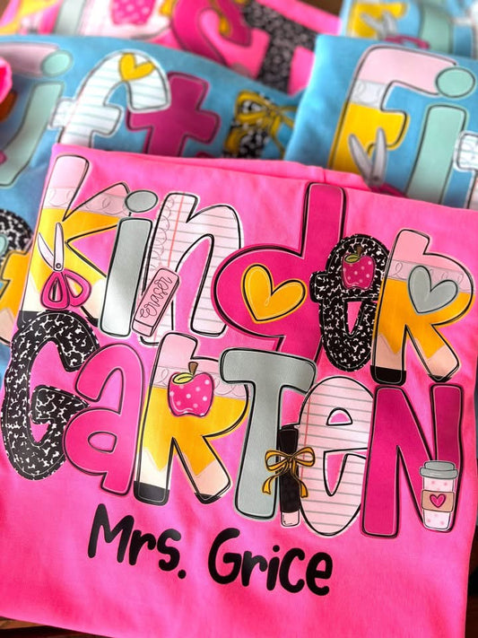 Back To School Grades & CUSTOM NAME | DTF TRANSFER