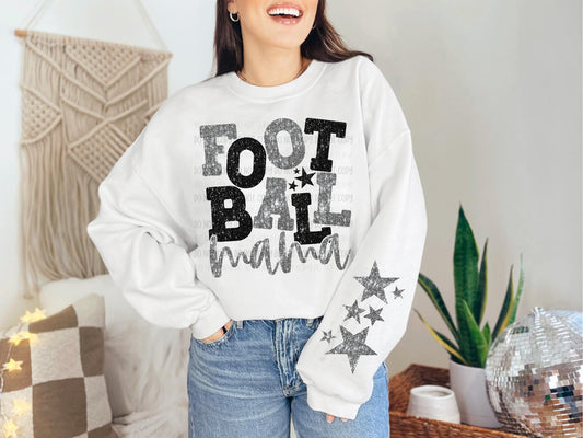 Football Mama Sequin / with sleeve print