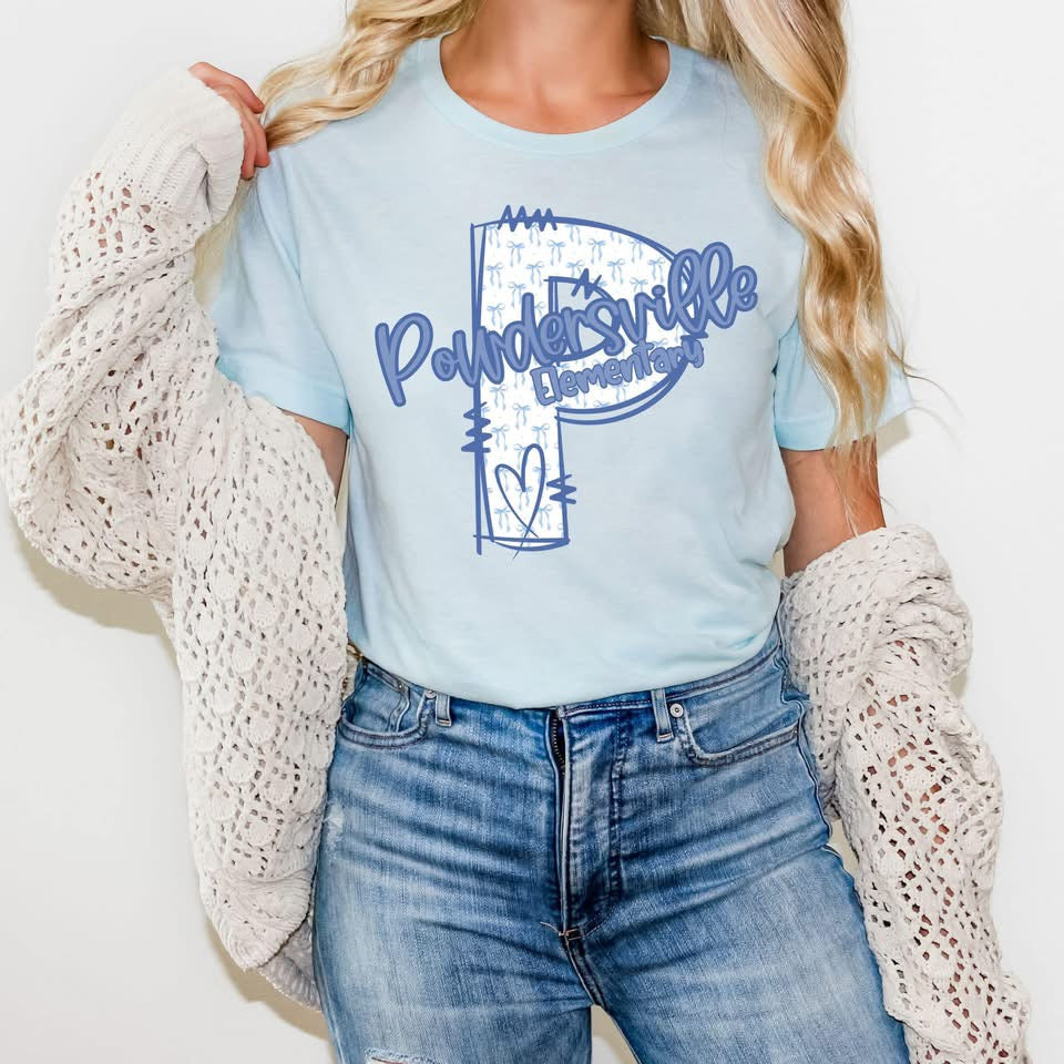 CUSTOM NAME BLUE BOW   | DTF TRANSFER |