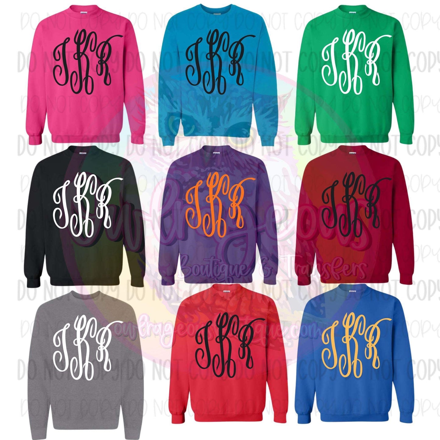 Curly Monogram  | DTF TRANSFER