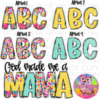 Preppy Polka Dot Alpha Group (includes 4 separate sets of Alphas)