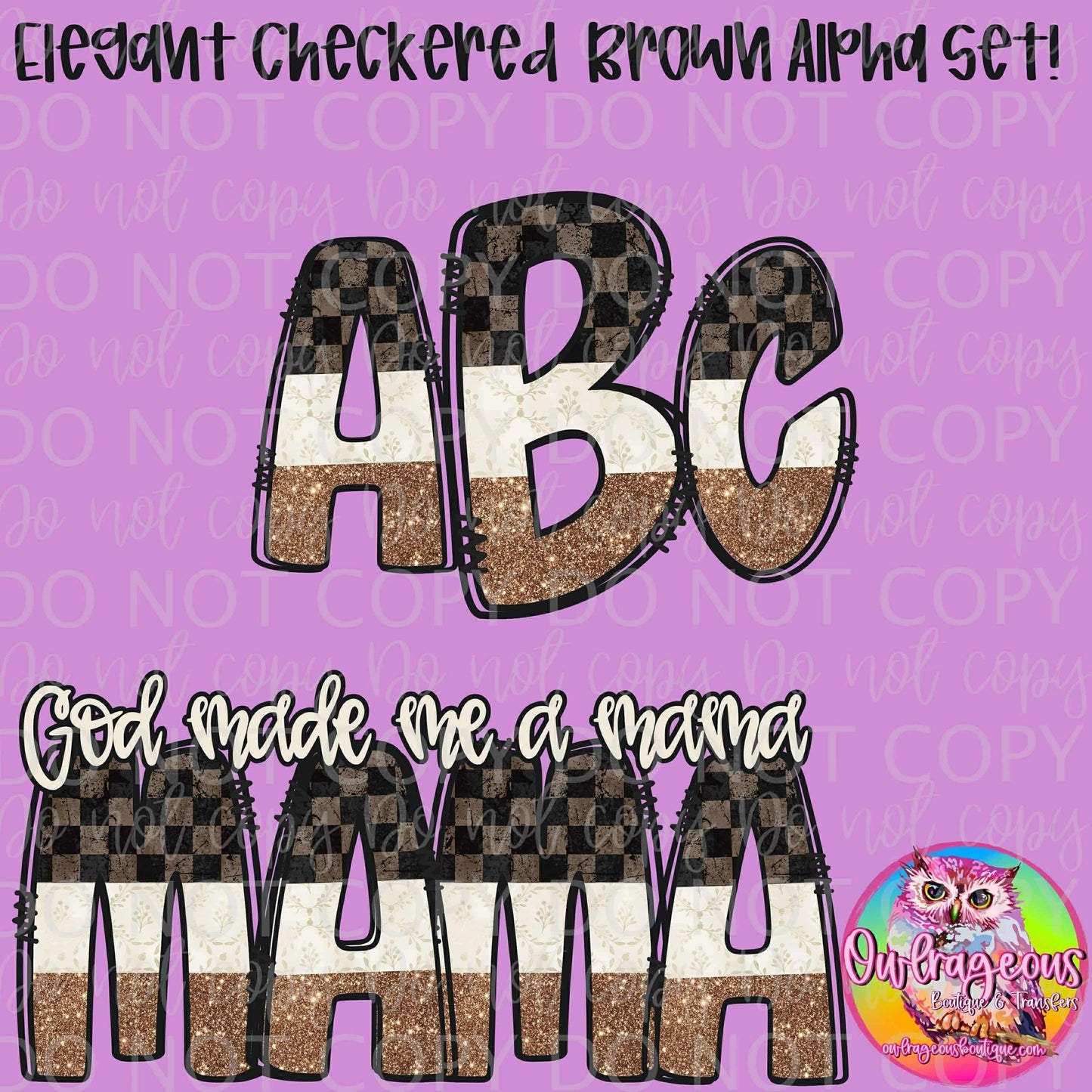Elegant Checkered Brown Alpha Set