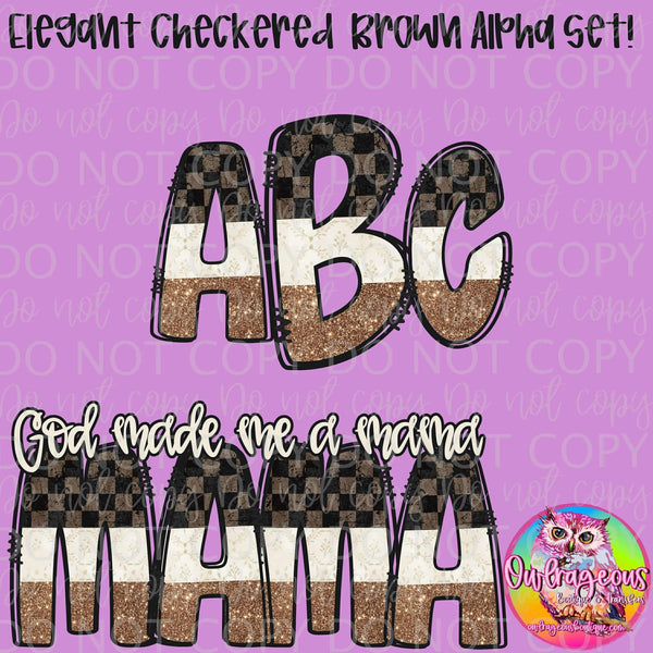 Elegant Checkered Brown Alpha Set