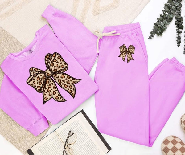LEOPARD BOW SET  -DTF TRANSFER