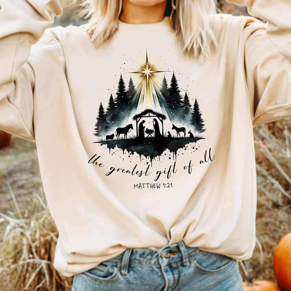 The Greatest Gift Of All ( sand )  | COMPLETED SWEATSHIRT