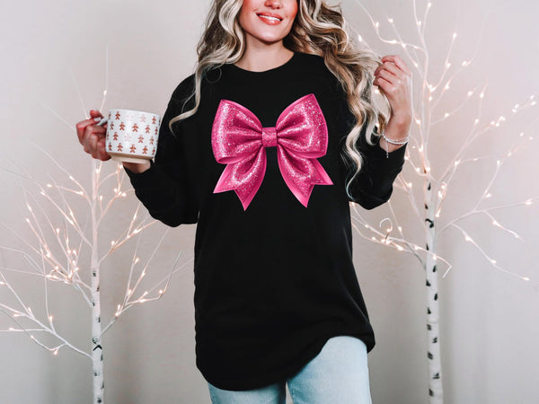 PINK BOW | COMPLETED SWEATSHIRT