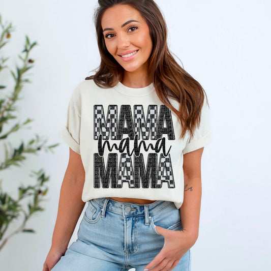 Mama Repeat Checkered  DTF Transfer