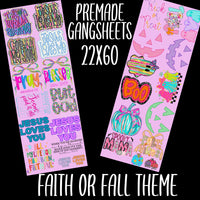 PREMADE GANG SHEETS 22 X 60  | DTF TRANSFER