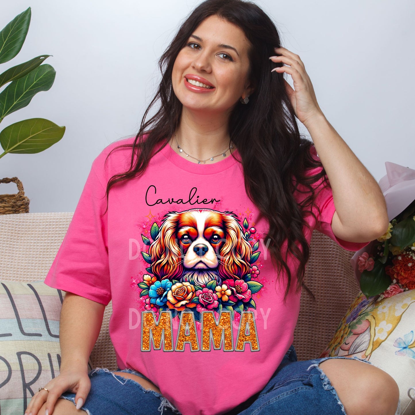 CAVALIER MAMA SPRING DOGS-DTF TRANSFER