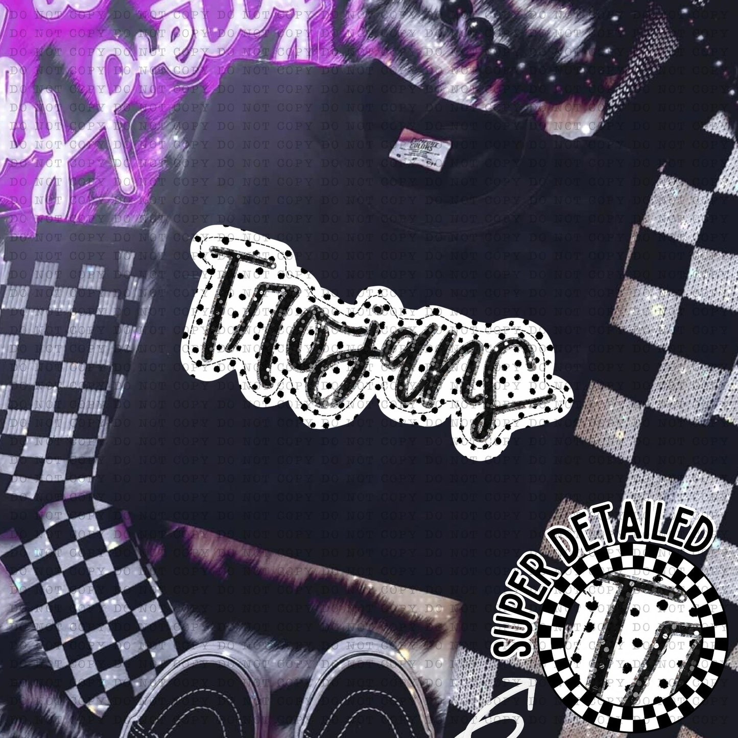 DOTTED APPLIQUE TEAMS-DTF TRANSFER