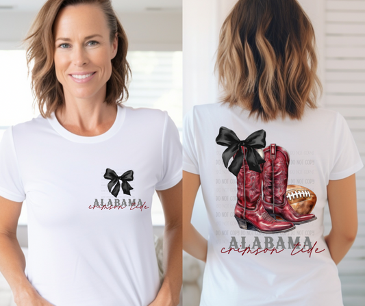ALABAMA CRIMSON TIDE  | FRONT & BACK PRINT | DTF TRANSFER