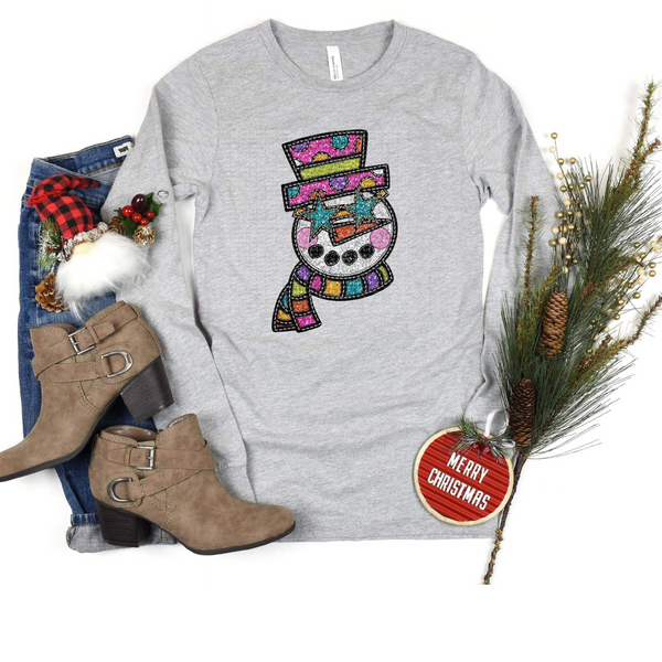 Sparkle Snowman DTF Transfer