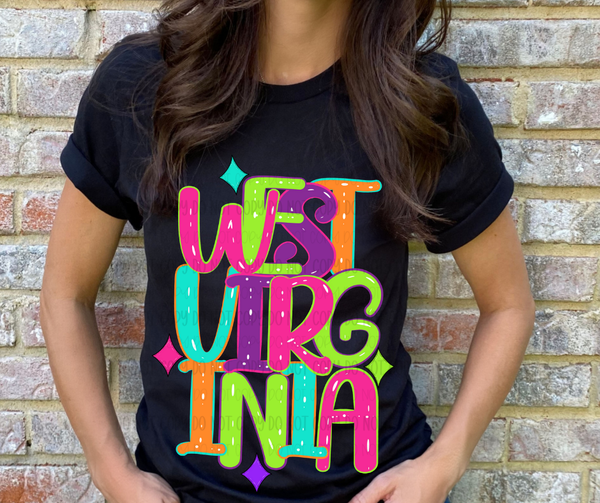 West Virginia - Neon State- DTF Transfer