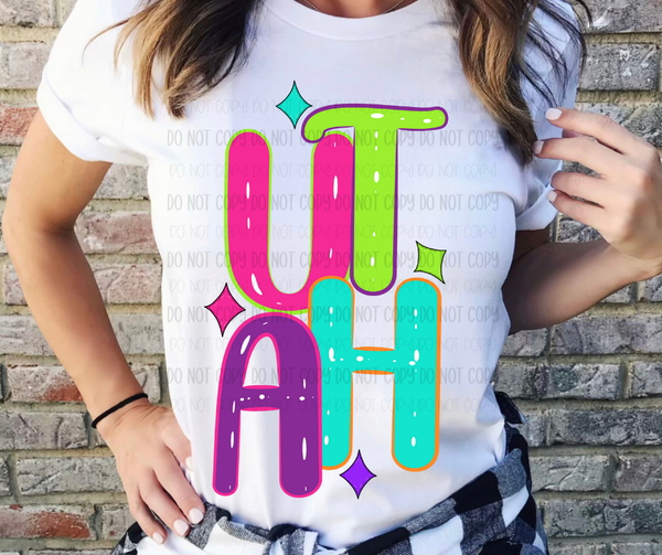 utah - Neon State- DTF Transfer