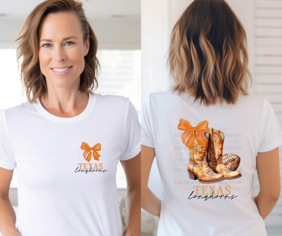 TEXAS LONGHORNS  | FRONT & BACK PRINT | DTF TRANSFER
