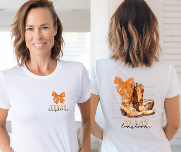 TEXAS LONGHORNS  | FRONT & BACK PRINT | DTF TRANSFER