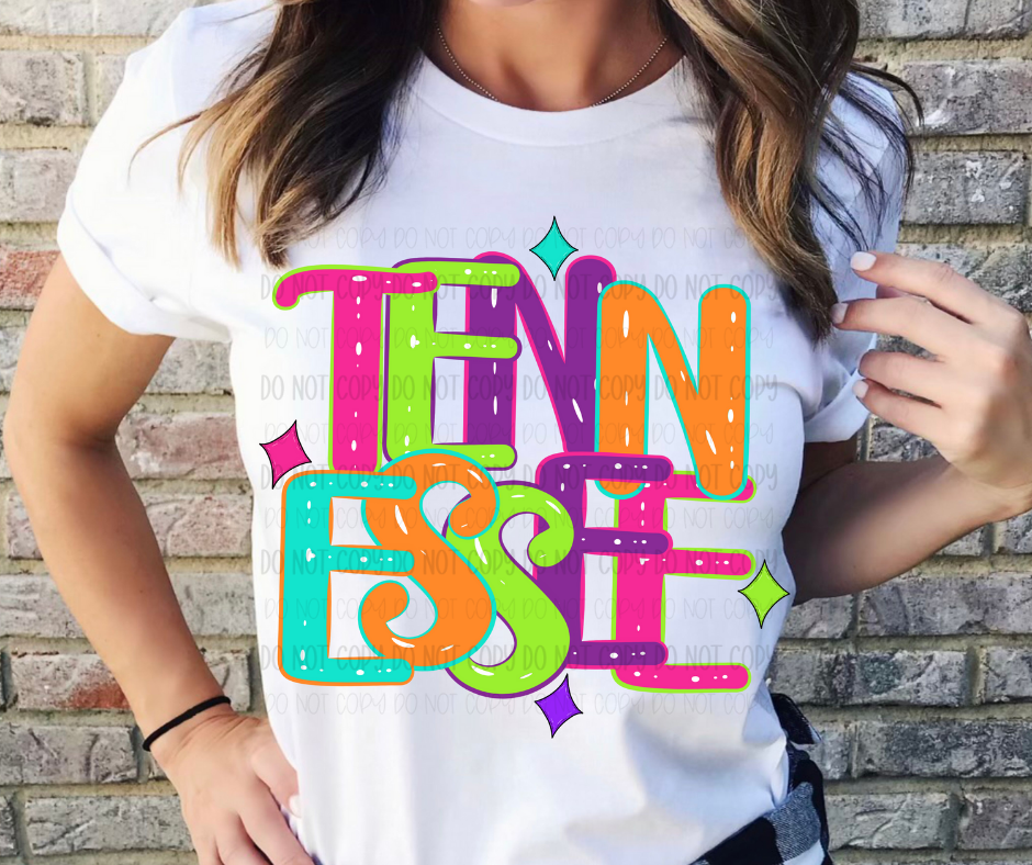 Tennessee - Neon State- DTF Transfer