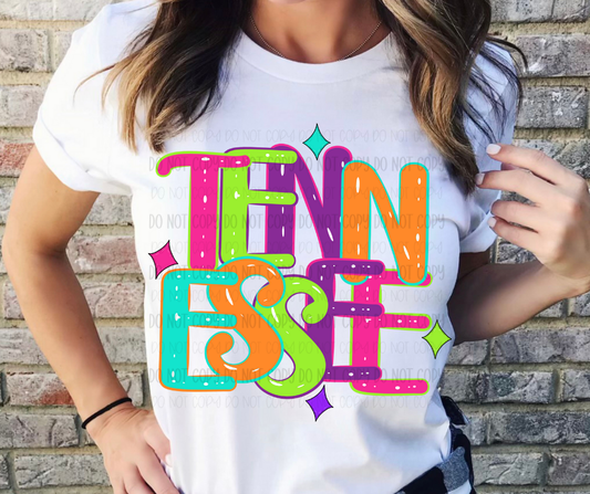 Tennessee - Neon State- DTF Transfer