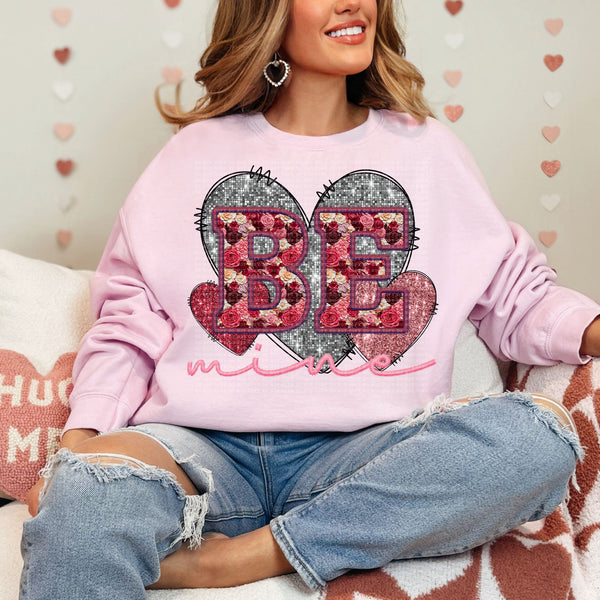 Be Mine Roses Faux Embroidery DTF Transfer