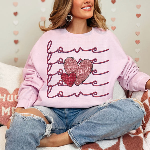 Love Faux Embroidery DTF Transfer