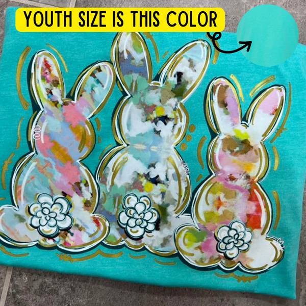 *YOUTH* SPRING BUNNY TRIO COMPLETED TEE - Wholesale