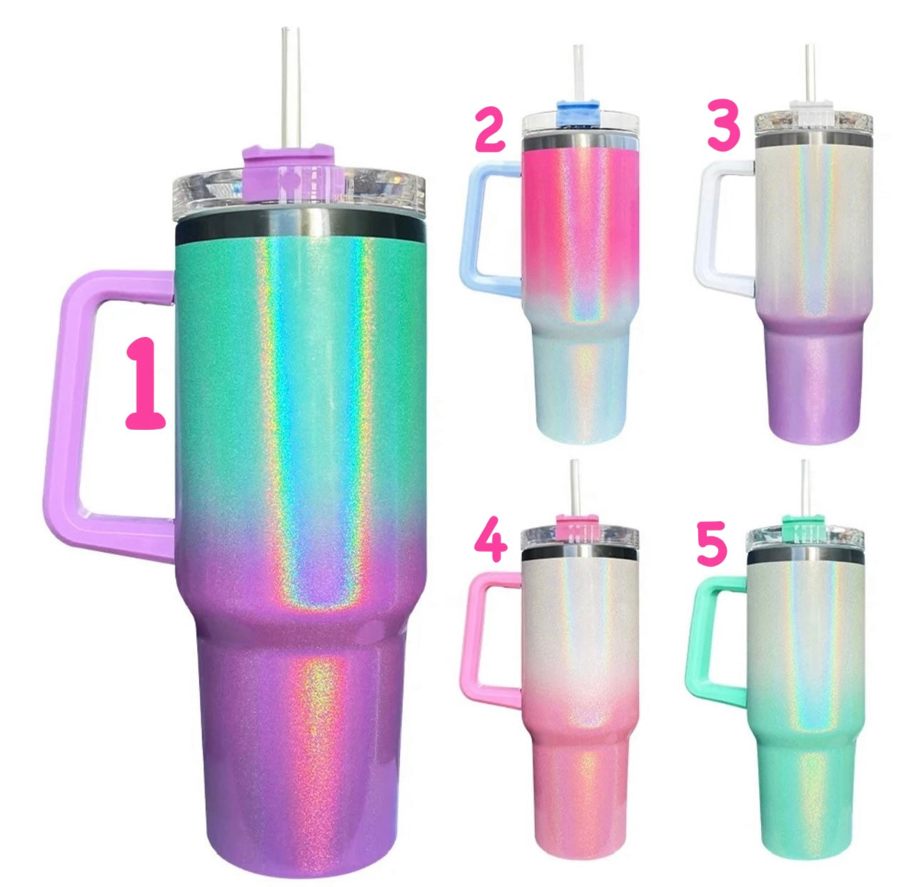 Ombre Shimmer blank sublimation mugs 40 oz tumblers -in stock loop