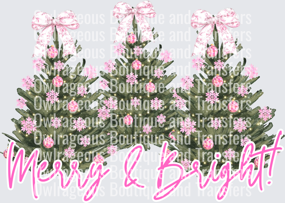 Merry and bright ping bow trees