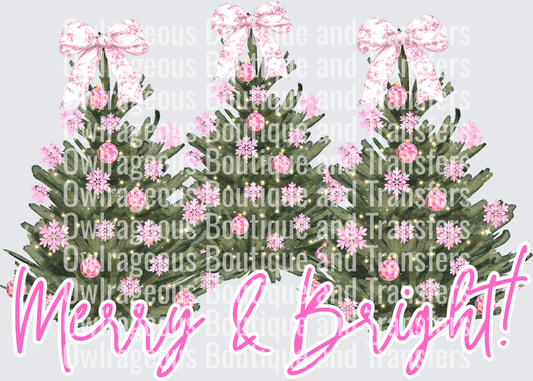 Merry and bright ping bow trees