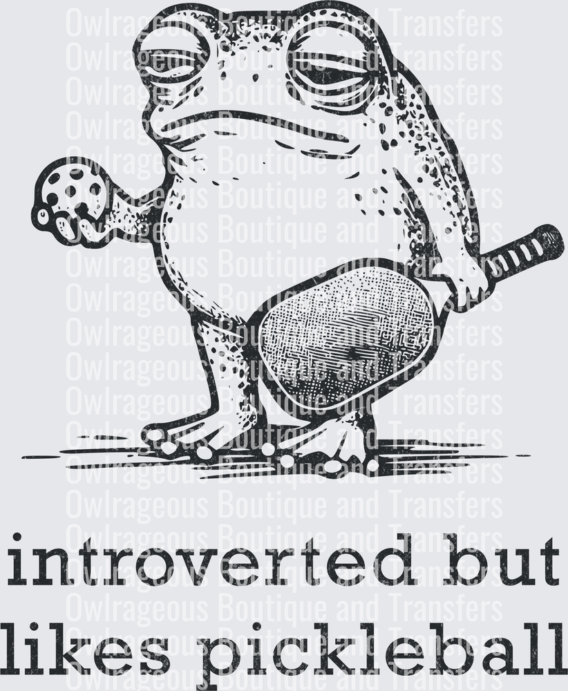 BrightstoneDigitalsBlackDistressedIntrovertedPickleballFrog