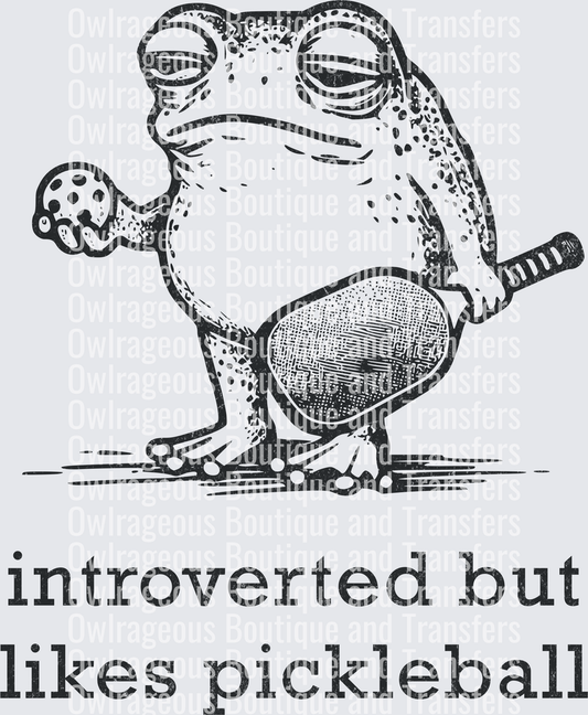 BrightstoneDigitalsBlackDistressedIntrovertedPickleballFrog