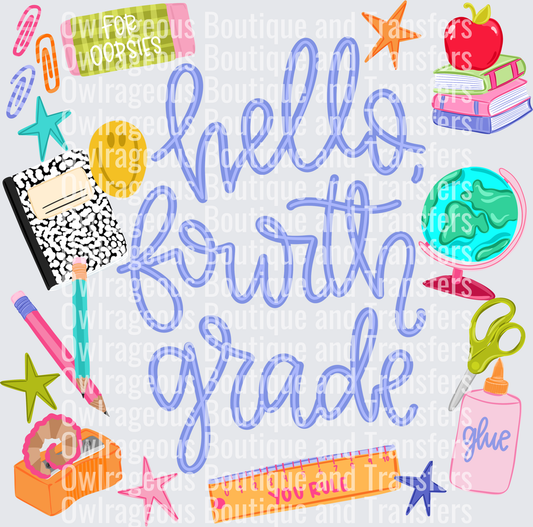 HELLO FOURTH GRADE PURPLE