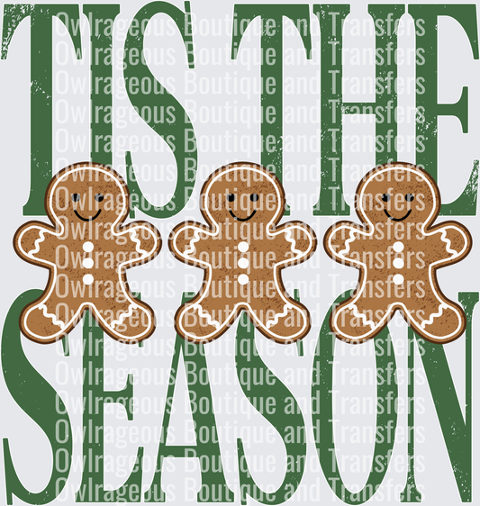 tistheseason-distressedstacked-gingerbreadtrio-green