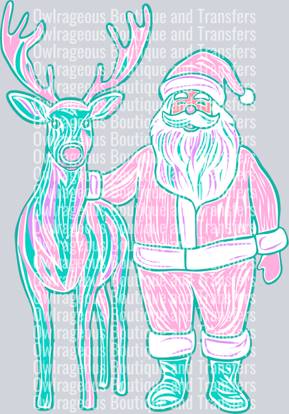 Preppy Santa and Reindeer
