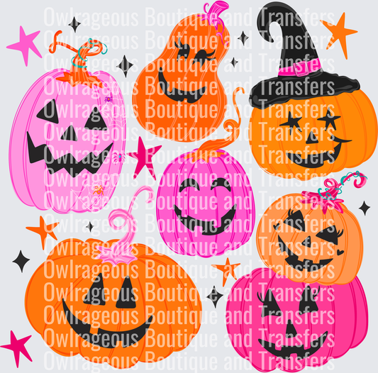 orange and pink pumpkins
