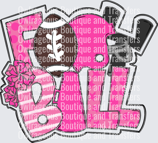 Football Word Art PINK