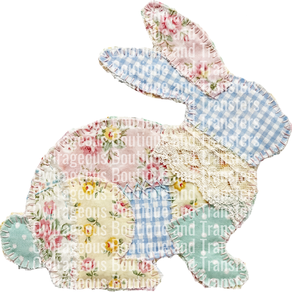 PatchworkFloralBunnyRaspberryPatternCo