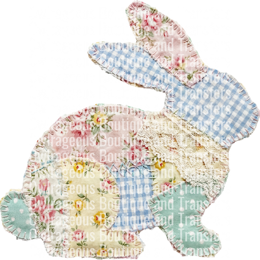 PatchworkFloralBunnyRaspberryPatternCo