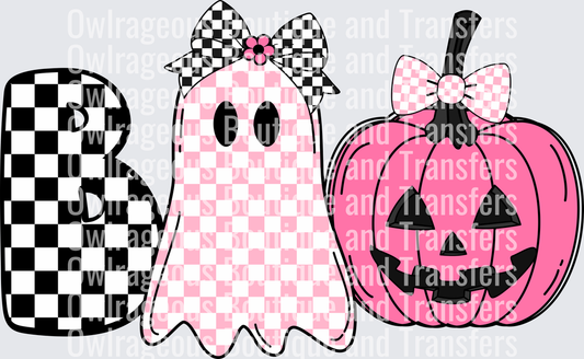 BOOghostpinkjack-o-lantern-boo-girlbow-blackcheckerpinkchecker