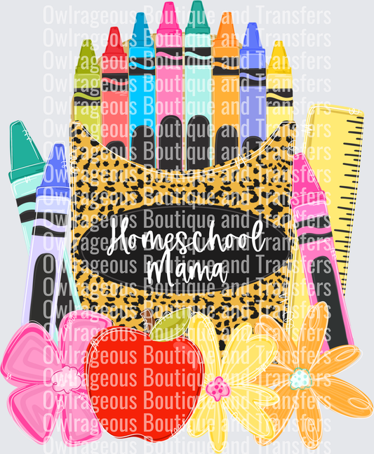Homeschool Mama Leopard Crayon box