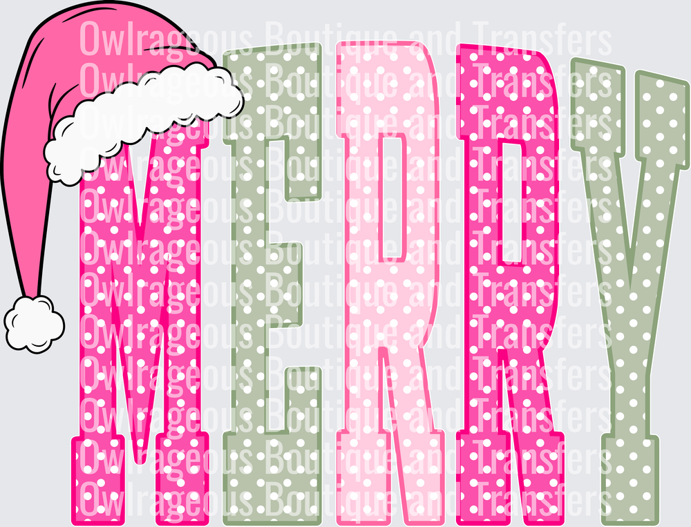 merry-arch-santahat-pinkgreenpolkadot