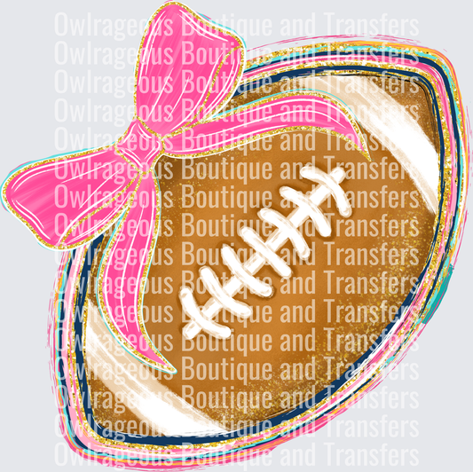 Football with pink bow