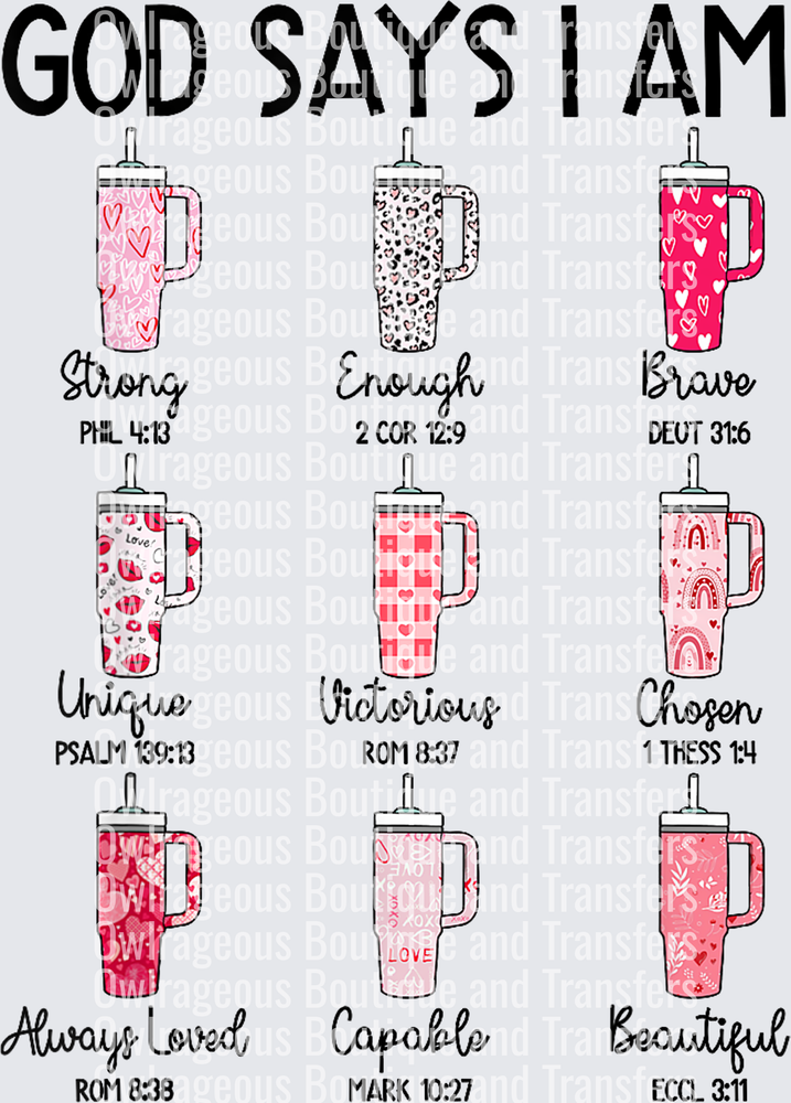 Christian Bible Verse God Says I Am Valentines Day Cute Cups
