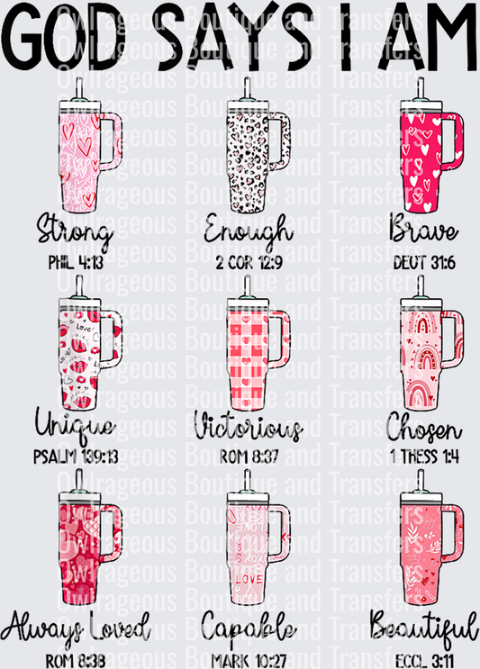 Christian Bible Verse God Says I Am Valentines Day Cute Cups